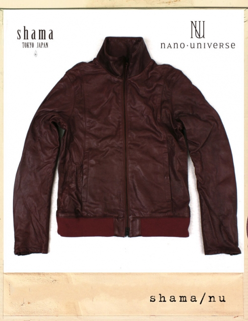 NANO UNIVERSE X SHAMA SLIM LEATHER JACKET/나노유니버스 X 샤마 콜라보레이션 슬림 소가죽자켓