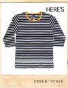 HERE'S INDIGO 7s STRIPE TEE/히어즈 인디고 7부 스트라이프티