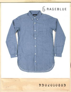 RAGE BLUE LONG POCKET DENIM SHIRTS/레이지블루 롱포켓 데님셔츠