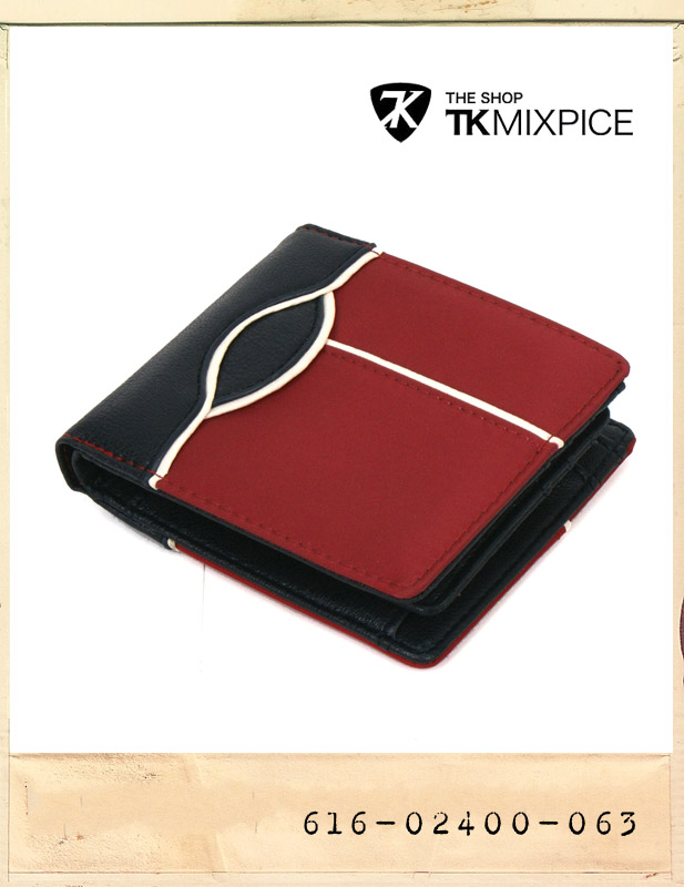 TK MIXPICE LEATHER PATCH PIPING WALLET/티케이믹스피스 레더패치 파이핑지갑