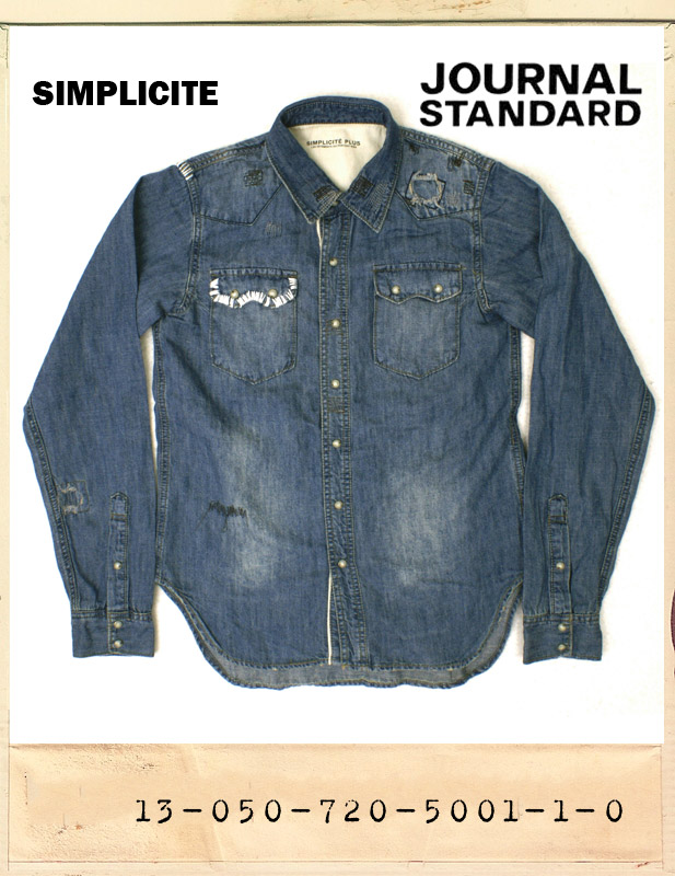 SIMPLICITE VINTAGE WASHING WESTERN DENIM SHIRTS/심플리지트 빈티지워싱 웨스턴데님셔츠