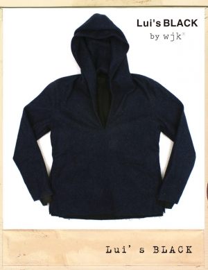 Lui's BLACK WOOL POCKET HOOD OUTER/루이스블랙 울포켓 후드아우터