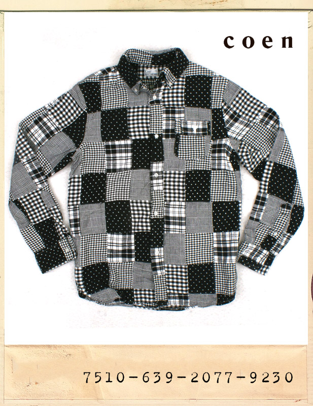 COEN PATCHWORK CHECK SHIRTS/코엔 패치워크 체크셔츠