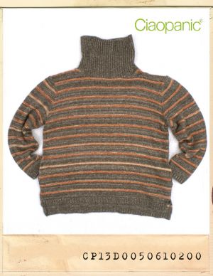 Ciaopanic LOOSE STRIPE TURTLE-NECK POCKET SWEATER/챠오패닉 루즈 스트라이프 터틀넥 포켓스웨터