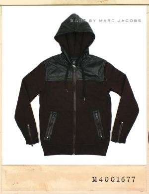 MARC JACOBS LEATHER YORK PATCH HOOD JACKET/마크제이콥스 레더 요크패치 후드자켓