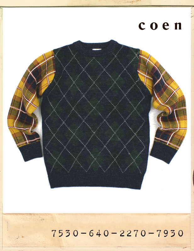 COEN AGYLE CHECK KNIT/코엔 아가일체크 니트