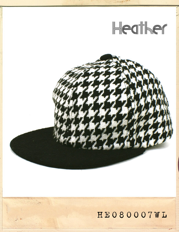 HEATHER HOUND-TOOTH CHECK WOOL SNAPBACK/해더 하운드투스체크 울 스냅백