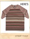 HERE'S ETHNIC STRIPE RAGLAN 7s TEE/히어즈 에스닉 스트라이프 라글란 7부티