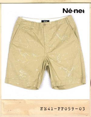 Ne-net NEEDLE-WORK PAINT WASHING HALF-PANTS/네넷 자수 페인트워싱 하프팬츠