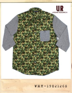 URBAN RESEARCH COTTON SLEEVE CAMO 7s SHIRTS/어반리서치 코튼슬리브 카모 7부셔츠