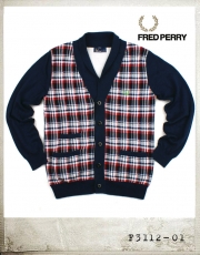 FRED PERRY JAPAN CHECK SHAWL CALLAR CADIGAN/프레드페리재팬 체크 숄카라 가디건