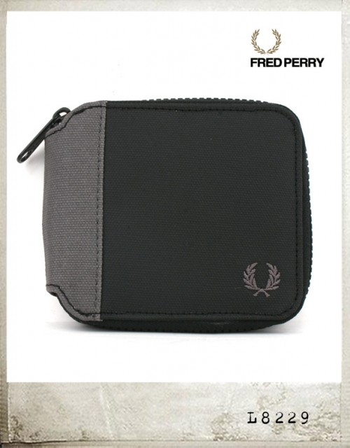 FRED PERRY JAPAN COATING CANVAS ZIP WALLET/프레드페리재팬 코팅 캔바스 지퍼 지갑 L8229