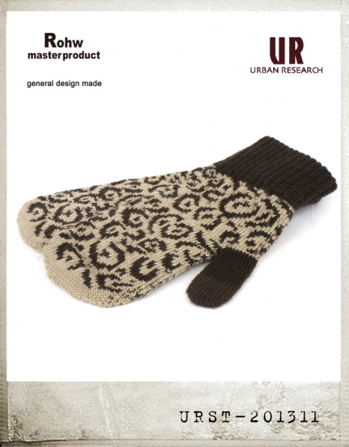 Rohw X URBAN RESEARCH LEOPARD MITTEN GLOVES/Rohw X 어반리서치 콜라보레이션 레오파드 벙어리장갑