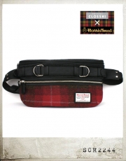 CLOSSHI X HARRIS TWEED LEATHER WOOL BODYBAG/클로시 X 해리스트위드 레더울 보디백