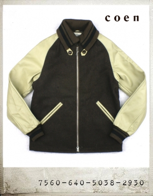 coen MELTON LEATHER JACKET/코엔 멜톤 소가죽자켓