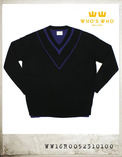 WHO'S WHO GALLERY WIDE V-NECK KINT/후즈후갤러리 와이드 브이넥니트 (재입고)