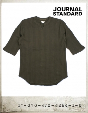 JOURNAL STANDARD WAFFLE KEY-NECK 7s TEE/저널스탠다드 와플 키넥 7부티