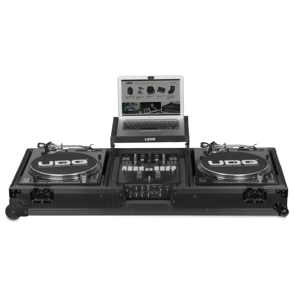 [플라이트 케이스] UDG Ultimate Flight Case Set Multi Format Turntable Battle & 10"/12" Mixer Black Plus (Laptop Shelf + Wheels) [U91050BL]