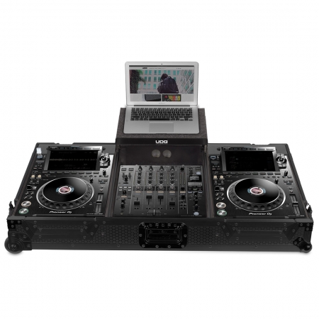 [플라이트 케이스] UDG Ultimate Flight Case Pioneer CDJ-3000/900NXS2 Blk Plus (Laptop Shelf + Wheels) (U91074BL)