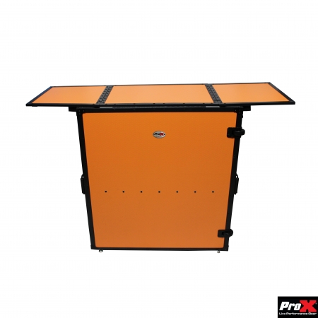 [디제이테이블]Prox DJ Station Desk Orange on Black w/ Wheels (Fold out table)