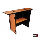 [디제이테이블]Prox DJ Station Desk Orange on Black w/ Wheels (Fold out table)