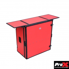 [디제이테이블]Prox DJ Station Desk Red on Black w/ Wheels(Fold out table)