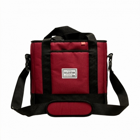 [레코드 바이닐 가방] Selektor Messenger Bag x 30 LP 12" Burgundy and Black