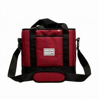 [레코드 바이닐 가방] Selektor Messenger Bag x 30 LP 12" Burgundy and Black