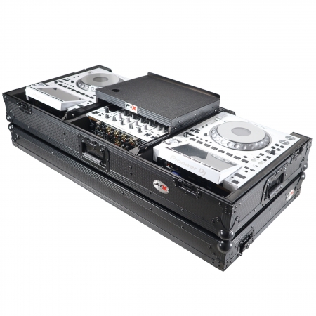 [플라이트 케이스]Prox Fits 2X CDJ-3000 CD and DJM-900NXS2 Mixer W/Wheels & Laptop Shelf (Black on Black)