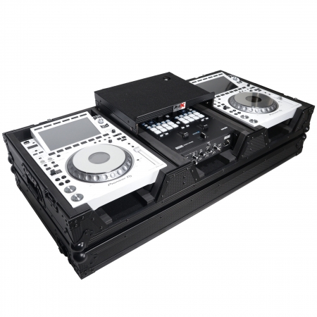 [플라이트 케이스]Prox Fits 2X CDJ-3000 CD and DJM-900NXS2 Mixer W/Wheels & Laptop Shelf (Black on Black)