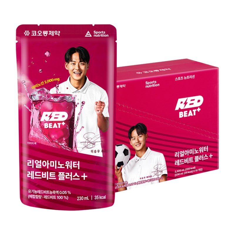 특별할인 x 리얼아미노워터 레드비트플러스 파우치 음료 230 10PO