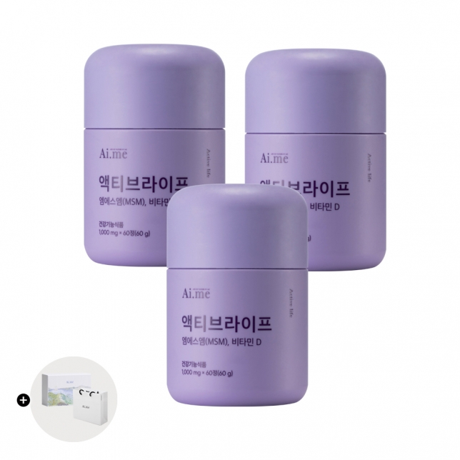 (임박) 액티브라이프 (MSM/관절) x3개 (90일분) + 기프트박스 쇼핑백 증정