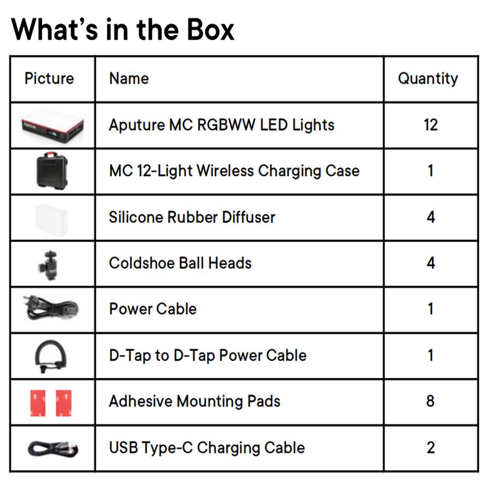 어퓨쳐 MC-12 Production Kit RGB 미니 조명 키트 Aputure