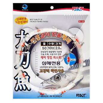 백경 선상갈치 원줄채비 50호 10단 투명 BK-490