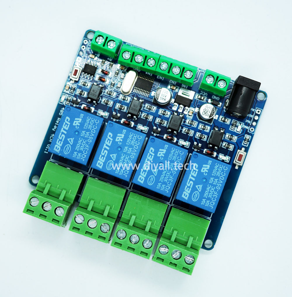 Modbus RTU DC5V 4채널 릴레이 모듈 INPUT RS485 TTL