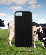 calf hair black leather case