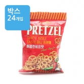 (박스)삼진 미니프레첼 매콤한비프맛 85g