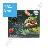 (박스) 롯데 프리미엄 몽쉘 생크림케이크 말차&딸기 444g[12P]