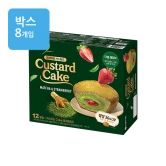 (박스) 롯데 프리미엄 카스타드 케이크 말차&딸기 288g[12P]