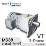 MAX 1/4HP 1/5 ~ 1/100 VT F88/삼상/삼양감속기/0.2kw