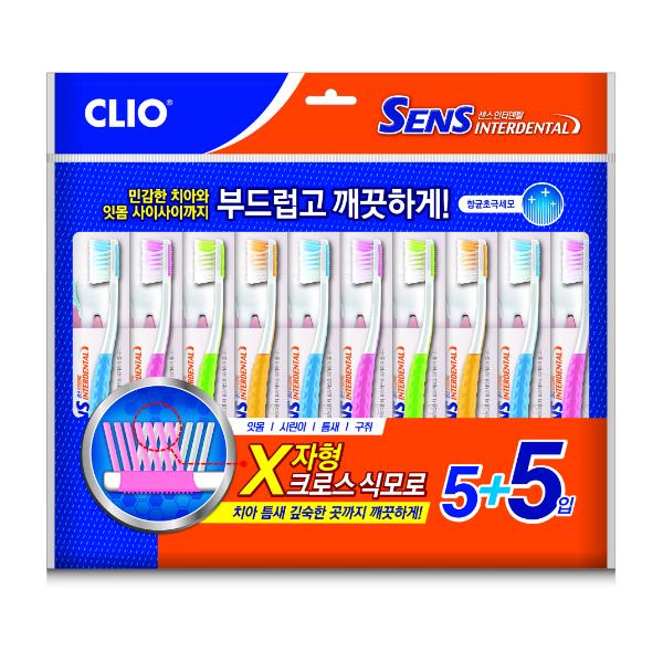 ⓢ클리오 파인올-R 센스 인터덴탈 5+5 칫솔(CLIO)