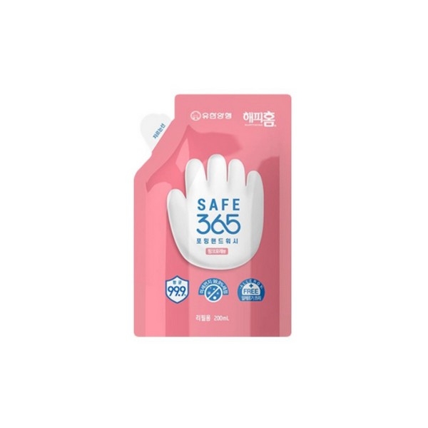 ⓢ해피홈 SAFE365 핸드워시 200ml 리필 (핑크포레)