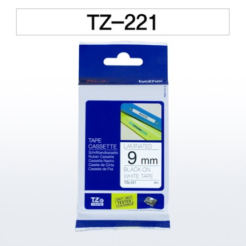 ⓢ테이프카트리지(TZe-221/9mm/흰바탕,검정글씨/브라더)