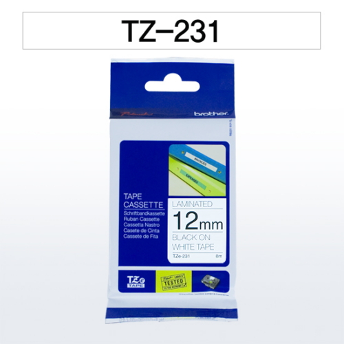 ⓢ테이프카트리지(TZe-231/12mm/흰바탕,검정글씨/브라더)