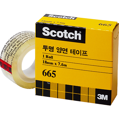 ⓢ스카치 투명 양면테이프 리필(665R/18mm*7.6M/3M)