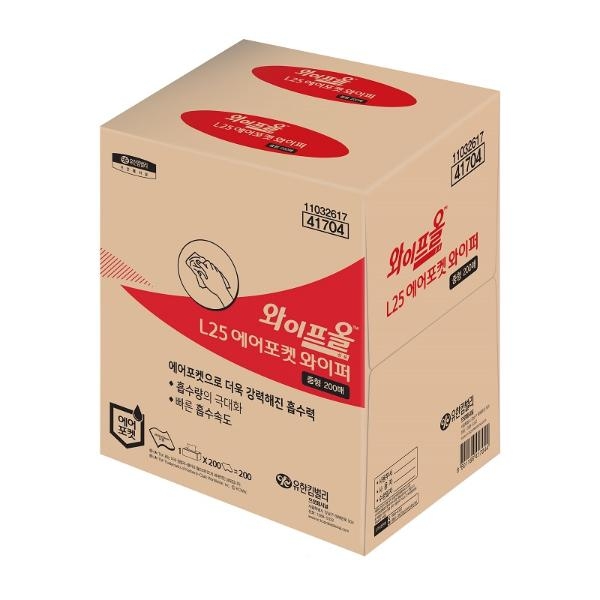 ⓢ[별도배송]산업용 와이프올 L25(중형/200매*4EA/BOX)
