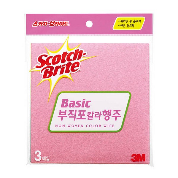 ⓔⓢ3M 부직포 칼라행주 3매