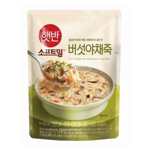 ⓢ[별도배송]햇반 소프트밀  버섯야채죽 420g(21개/박스/CJ)