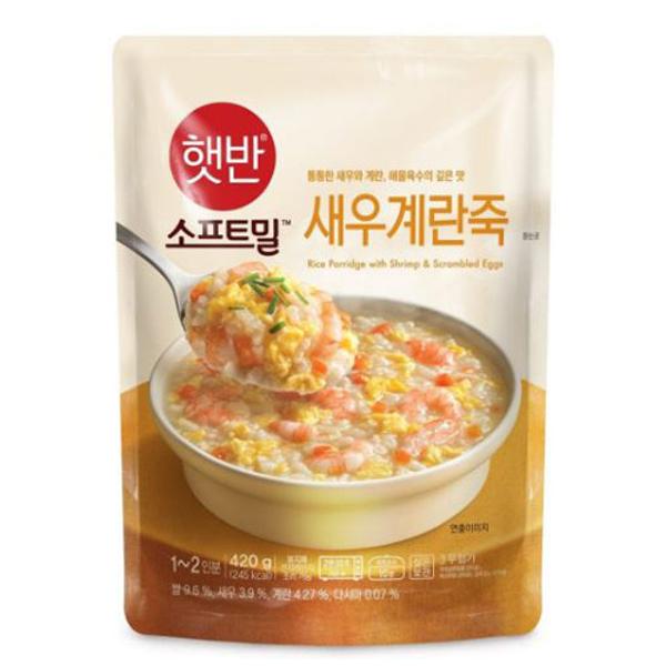ⓢ[별도배송]햇반 소프트밀 새우계란죽 420g(21개/박스/CJ)