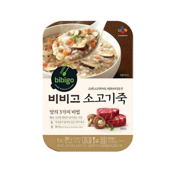 ⓣ[별도배송]비비고 소고기죽280g(18개/박스/CJ)